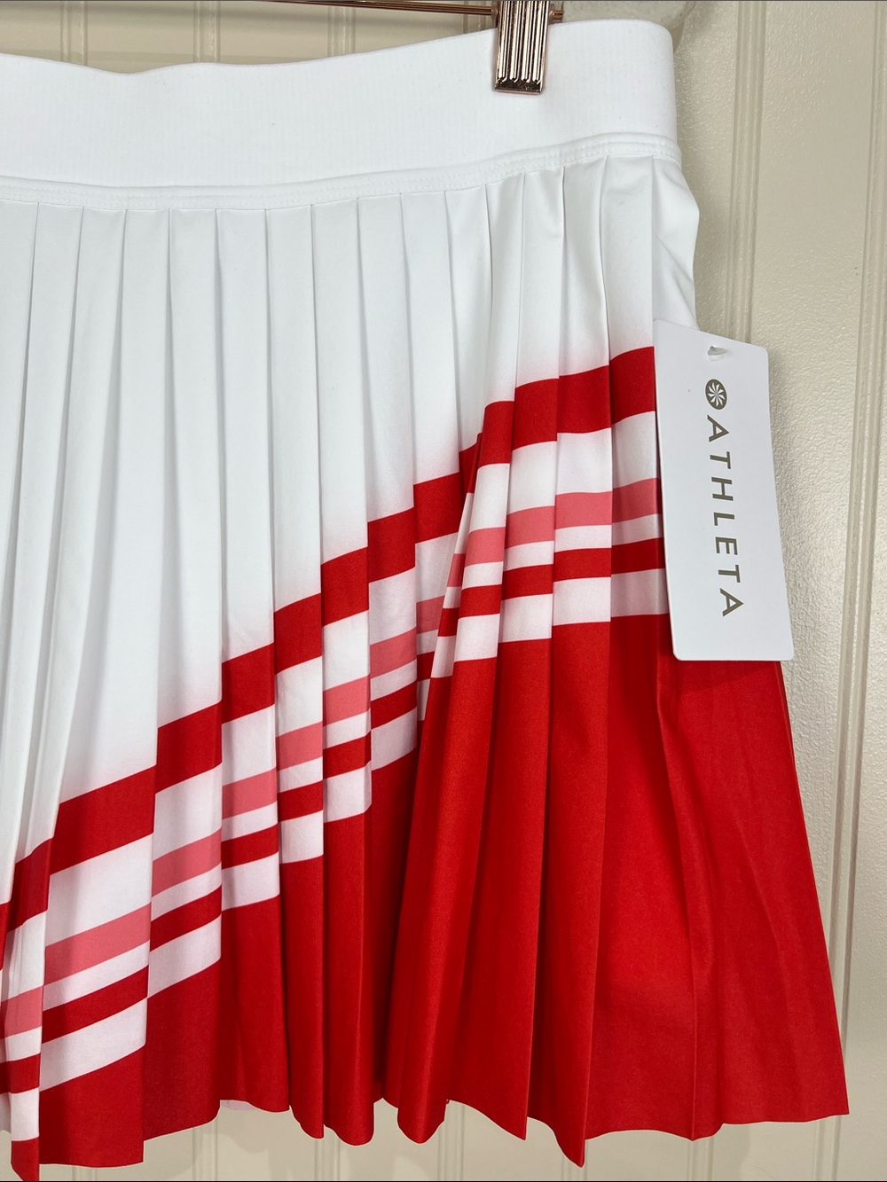 NWT Athleta Match Point Pleated Colorblock Skort Red White Size Large - Picture 4 of 10